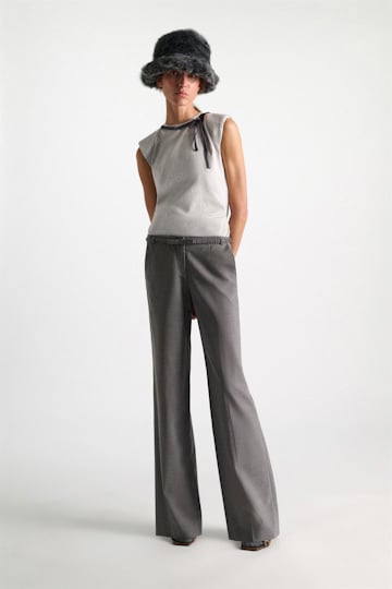 Dorothee Schumacher T-Shirt mit Grobstrickkragen aus Baumwolle greymelange + satin