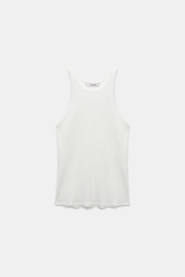 Dorothee Schumacher Rippentanktop aus Baumwolle pure white