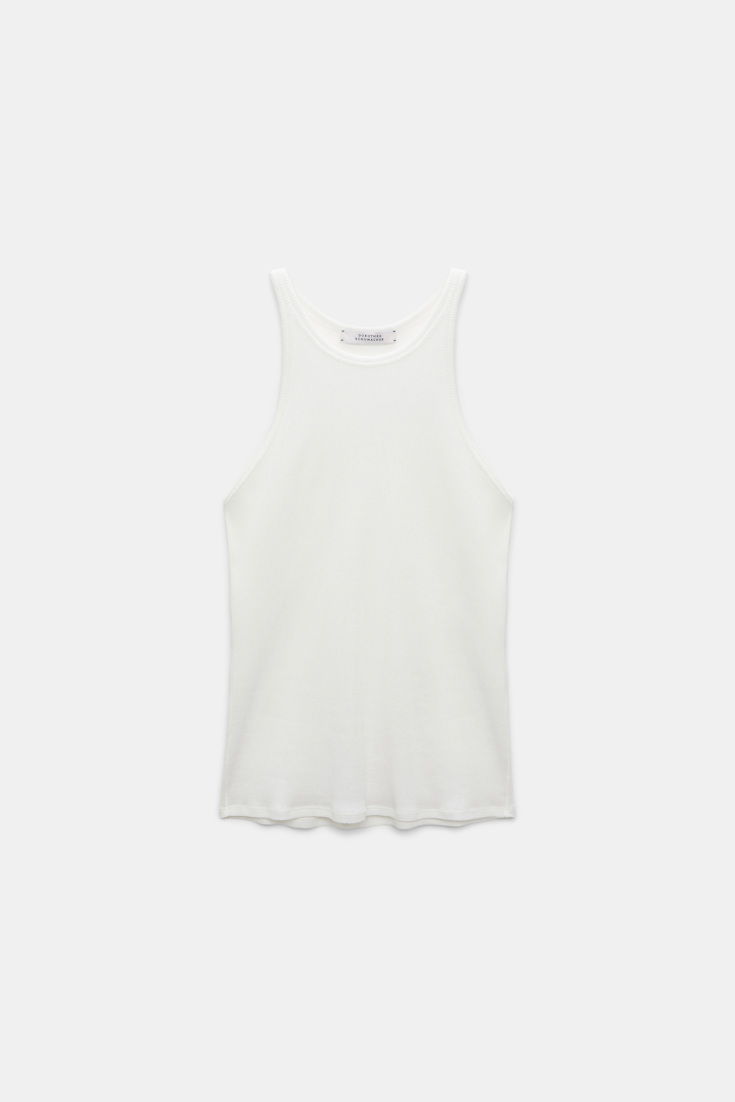 Dorothee Schumacher Rib knit cotton tank top pure white