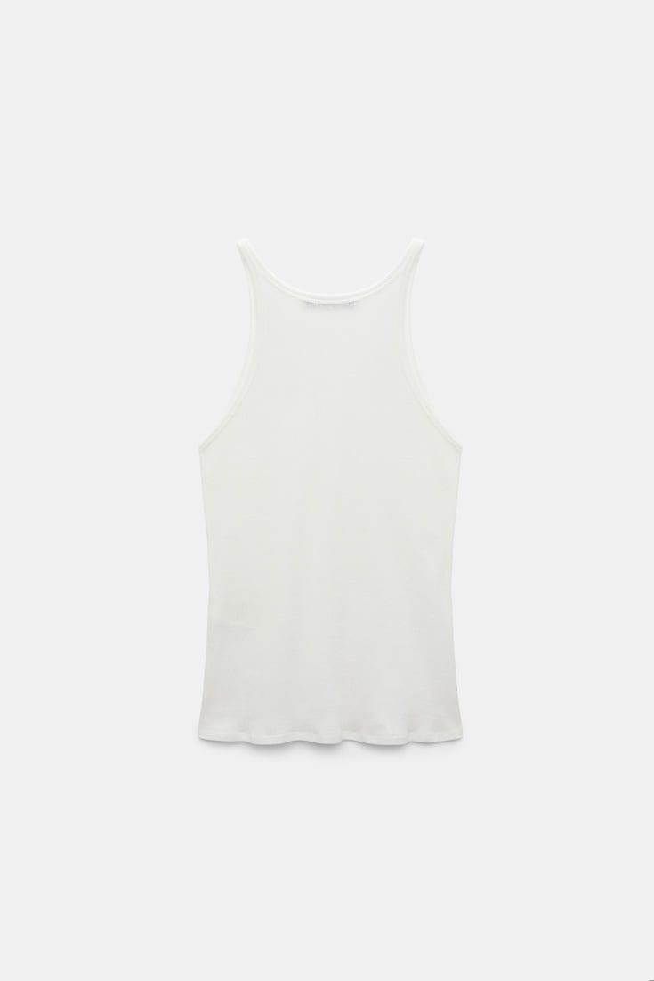 Dorothee Schumacher Rib knit cotton tank top pure white