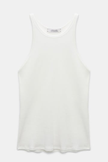 Dorothee Schumacher Rippentanktop aus Baumwolle pure white
