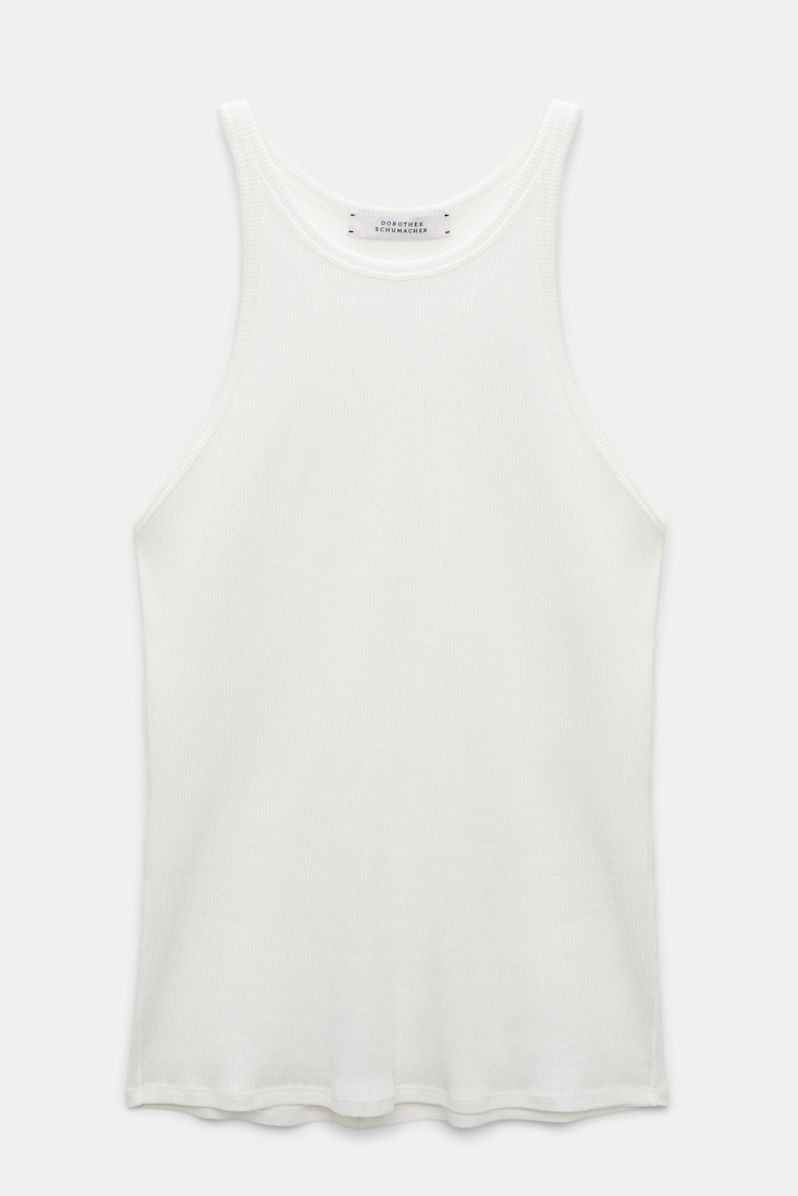 Dorothee Schumacher Rib knit cotton tank top pure white