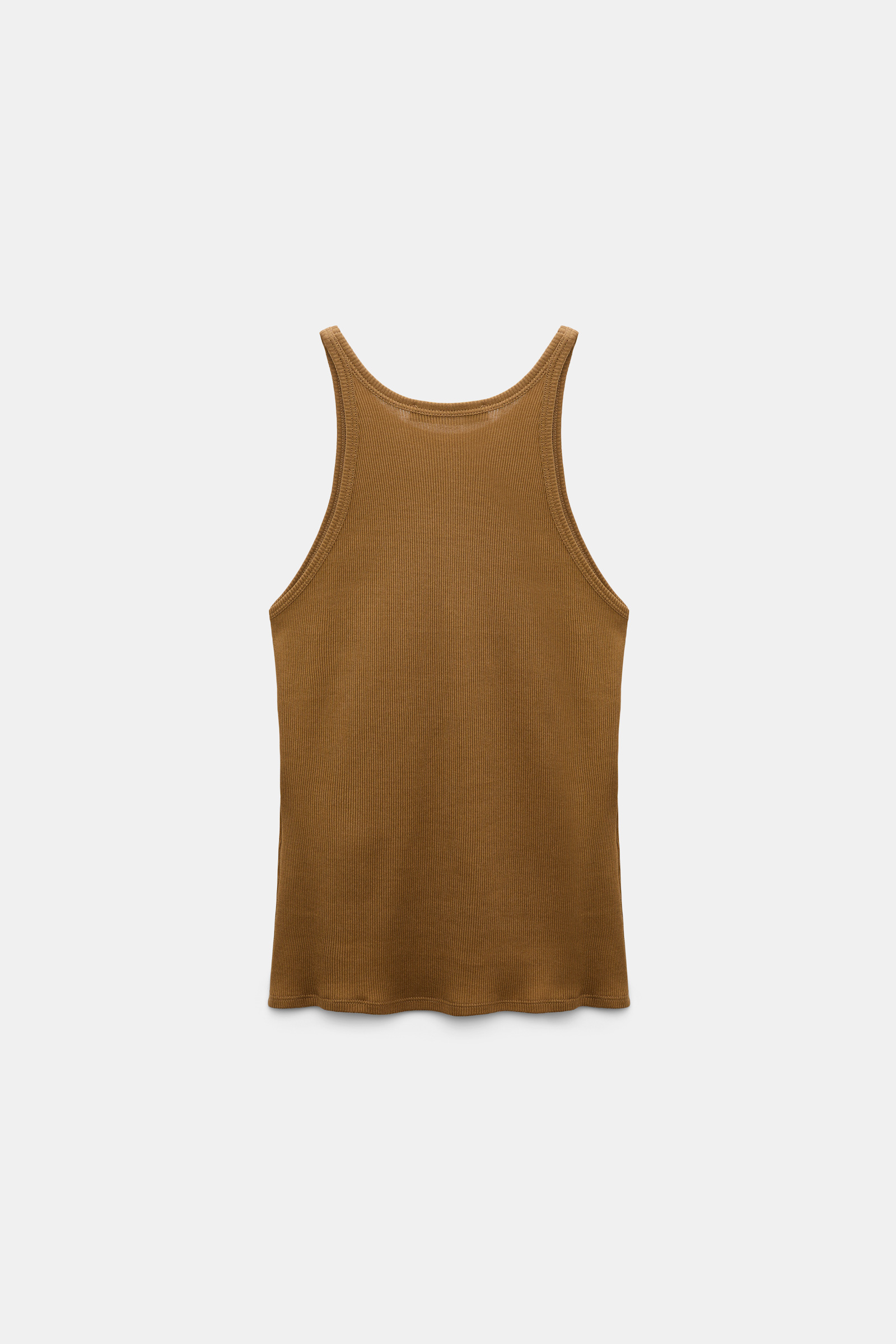 Dorothee Schumacher Rib knit cotton tank top porcini