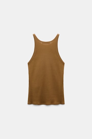 Dorothee Schumacher Rib knit cotton tank top porcini