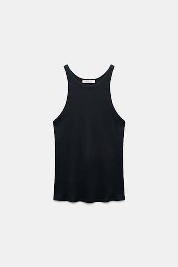 Dorothee Schumacher Rib knit cotton tank top true navy