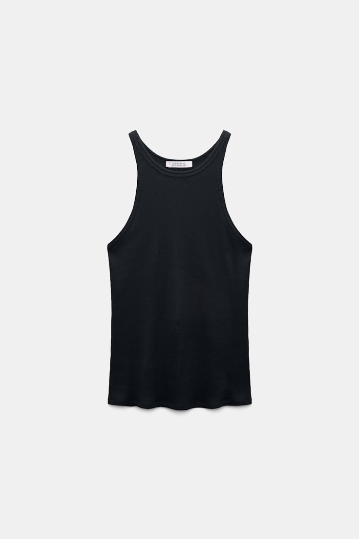 Dorothee Schumacher Rib knit cotton tank top true navy