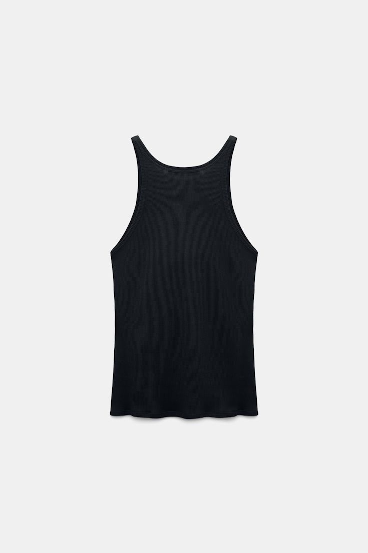 Dorothee Schumacher Rib knit cotton tank top true navy