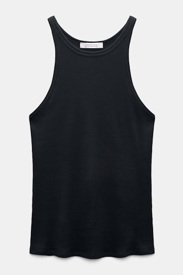 Dorothee Schumacher Rib knit cotton tank top true navy