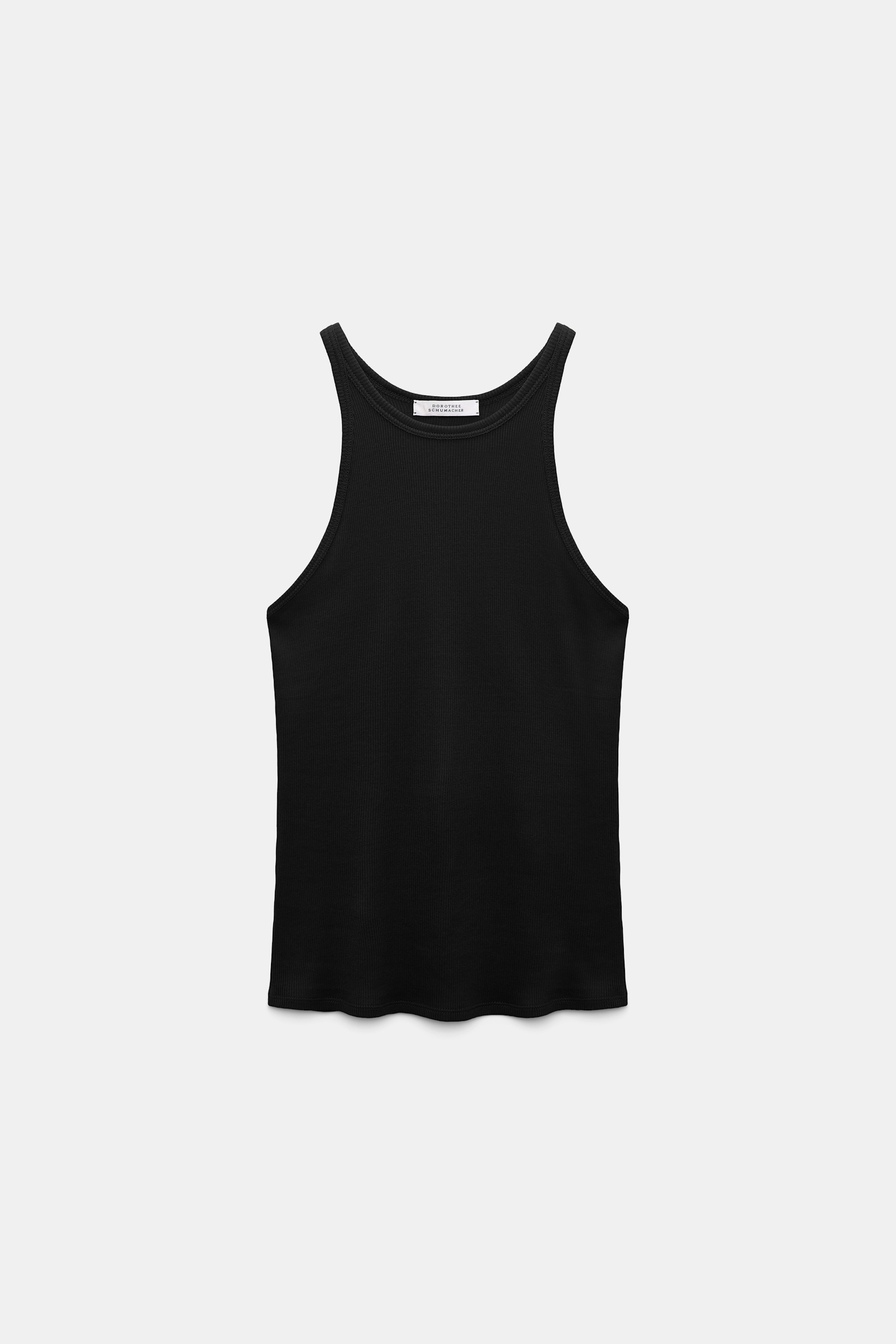 Dorothee Schumacher Rib knit cotton tank top black