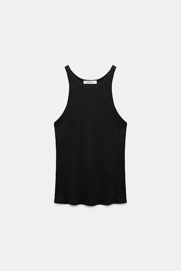 Dorothee Schumacher Rib knit cotton tank top black