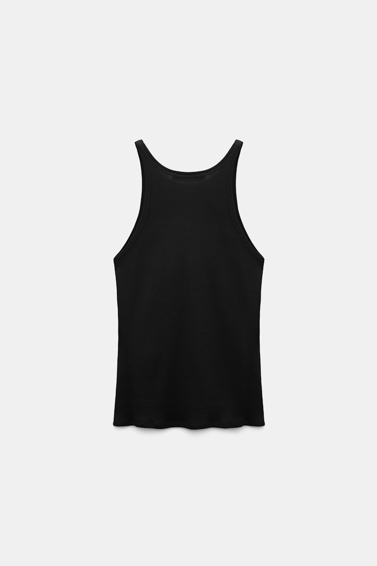 Dorothee Schumacher Rib knit cotton tank top black