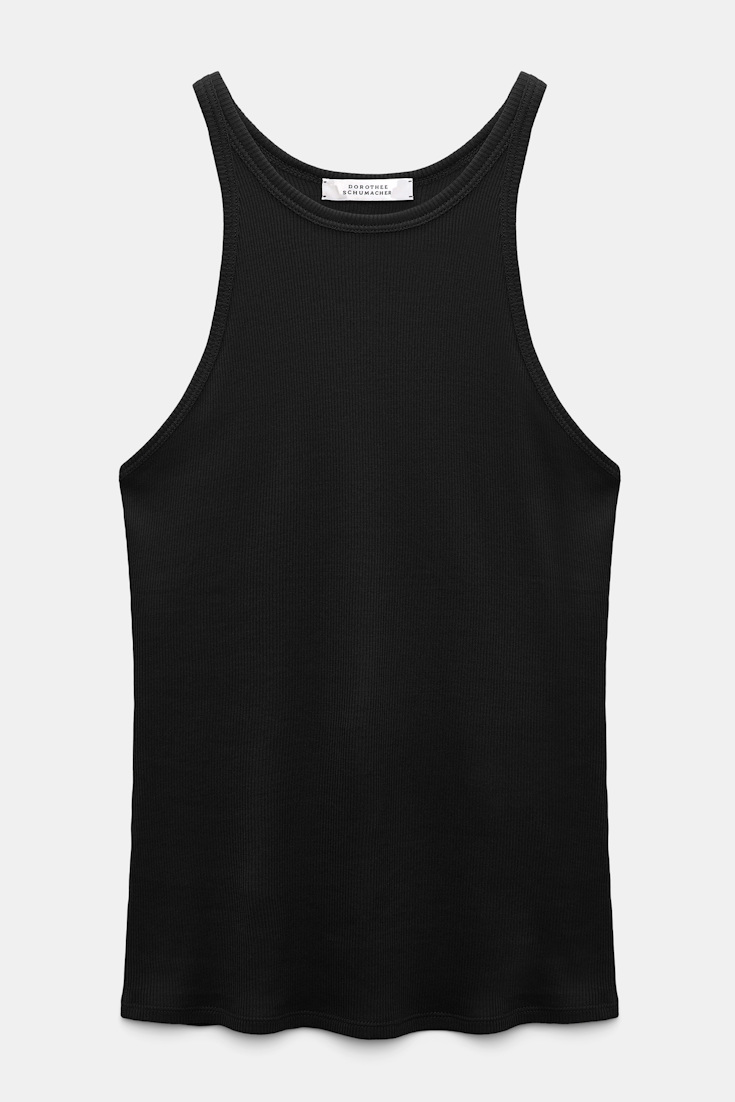 Dorothee Schumacher Rib knit cotton tank top black