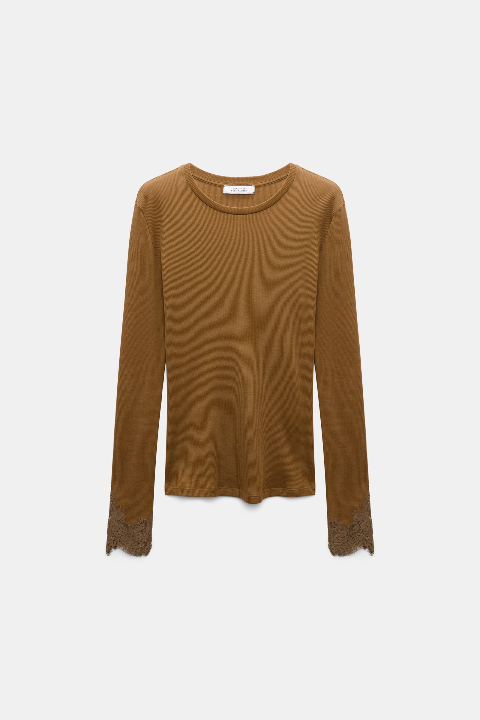 Dorothee Schumacher Long-sleeve top with lace details porcini