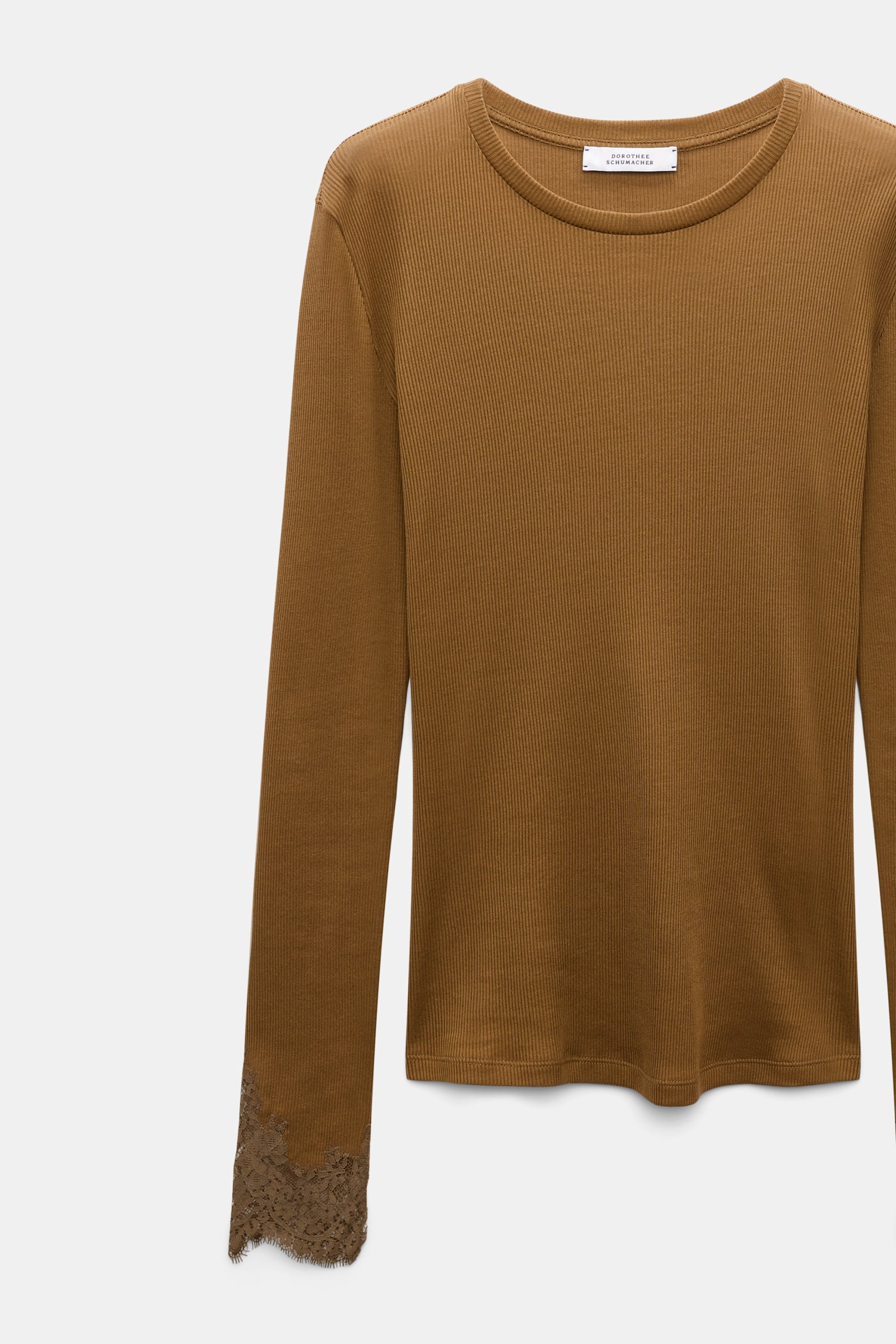 Dorothee Schumacher Long-sleeve top with lace details porcini