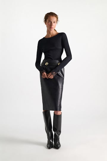 Dorothee Schumacher Long-sleeve top with lace details true navy