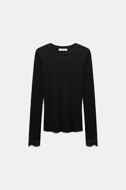 Dorothee Schumacher Long-sleeve top with lace details black