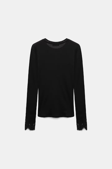 Dorothee Schumacher Long-sleeve top with lace details black