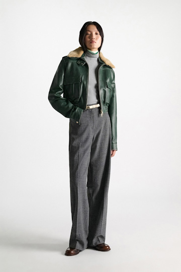 Dorothee Schumacher Rollkragenpullover mit gedoppelten Strickkragen grey mel. patch