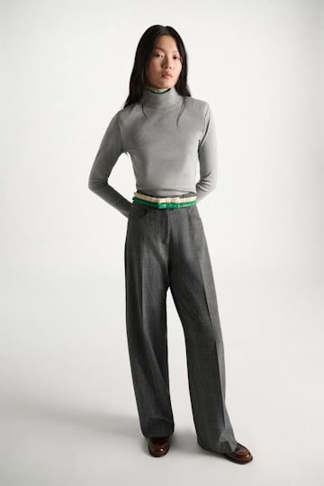 Dorothee Schumacher Rollkragenpullover mit gedoppelten Strickkragen grey mel. patch