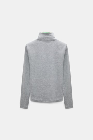 Dorothee Schumacher Rollkragenpullover mit gedoppelten Strickkragen grey mel. patch