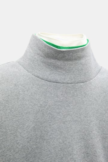 Dorothee Schumacher Rollkragenpullover mit gedoppelten Strickkragen grey mel. patch