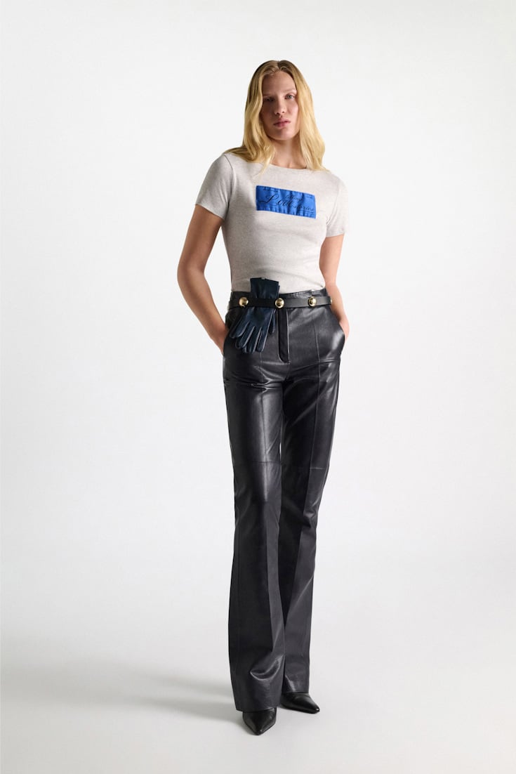 Dorothee Schumacher T-Shirt mit LOVE-Label grey mel. + label col.865