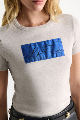 Dorothee Schumacher T-Shirt mit LOVE-Label grey mel. + label col.865
