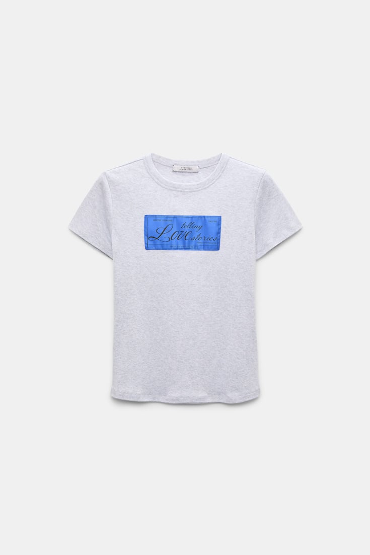 Dorothee Schumacher T-Shirt mit LOVE-Label grey mel. + label col.865