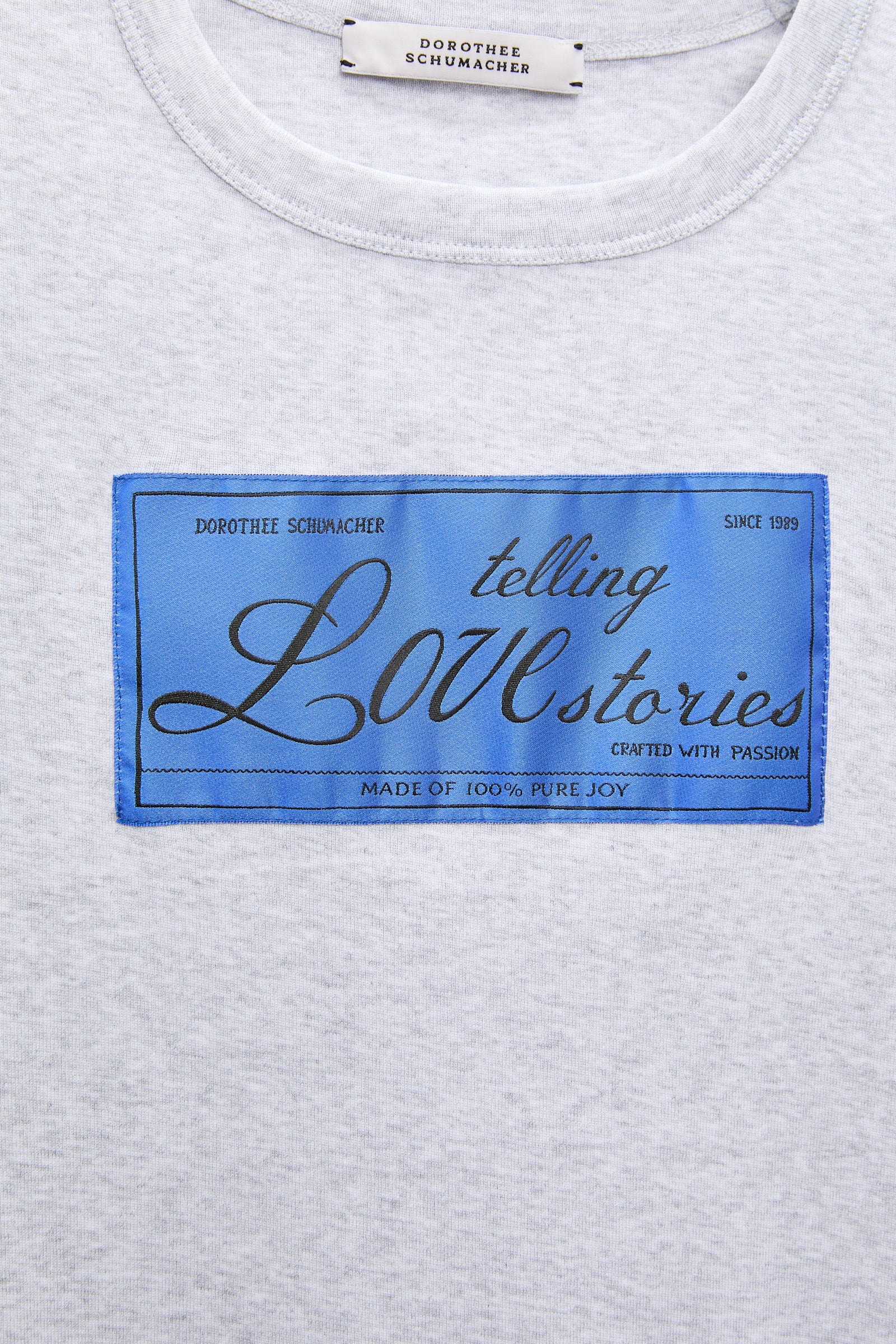 Dorothee Schumacher T-Shirt mit LOVE-Label grey mel. + label col.865