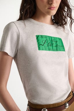 Dorothee Schumacher T-Shirt mit LOVE-Label grey mel. + label col.555