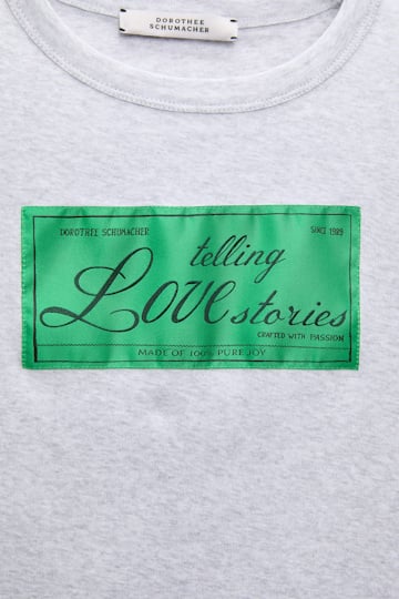 Dorothee Schumacher T-Shirt mit LOVE-Label grey mel. + label col.555