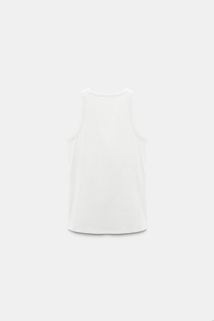 Dorothee Schumacher Tank top with removable flower brooch camellia white