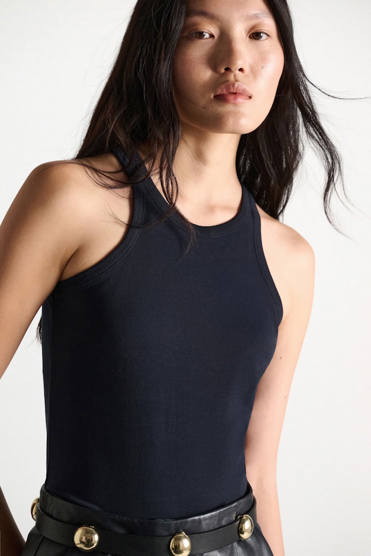 Dorothee Schumacher Tanktop mit Blütendetail true navy
