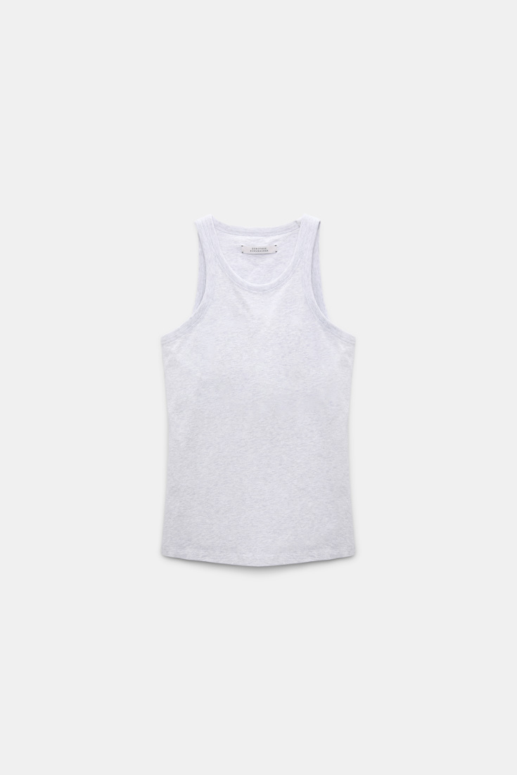 Dorothee Schumacher Tank top with removable flower brooch oyster grey