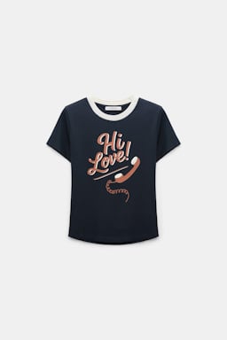 Dorothee Schumacher Printshirt "HI LOVE" HI LOVE navy/red