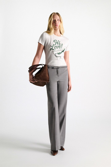 Dorothee Schumacher Printshirt "HI LOVE" grey/green