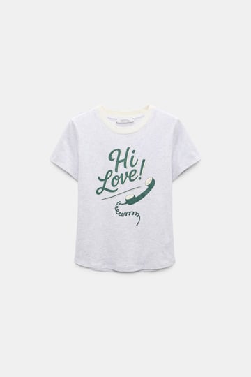 Dorothee Schumacher Printshirt "HI LOVE" grey/green
