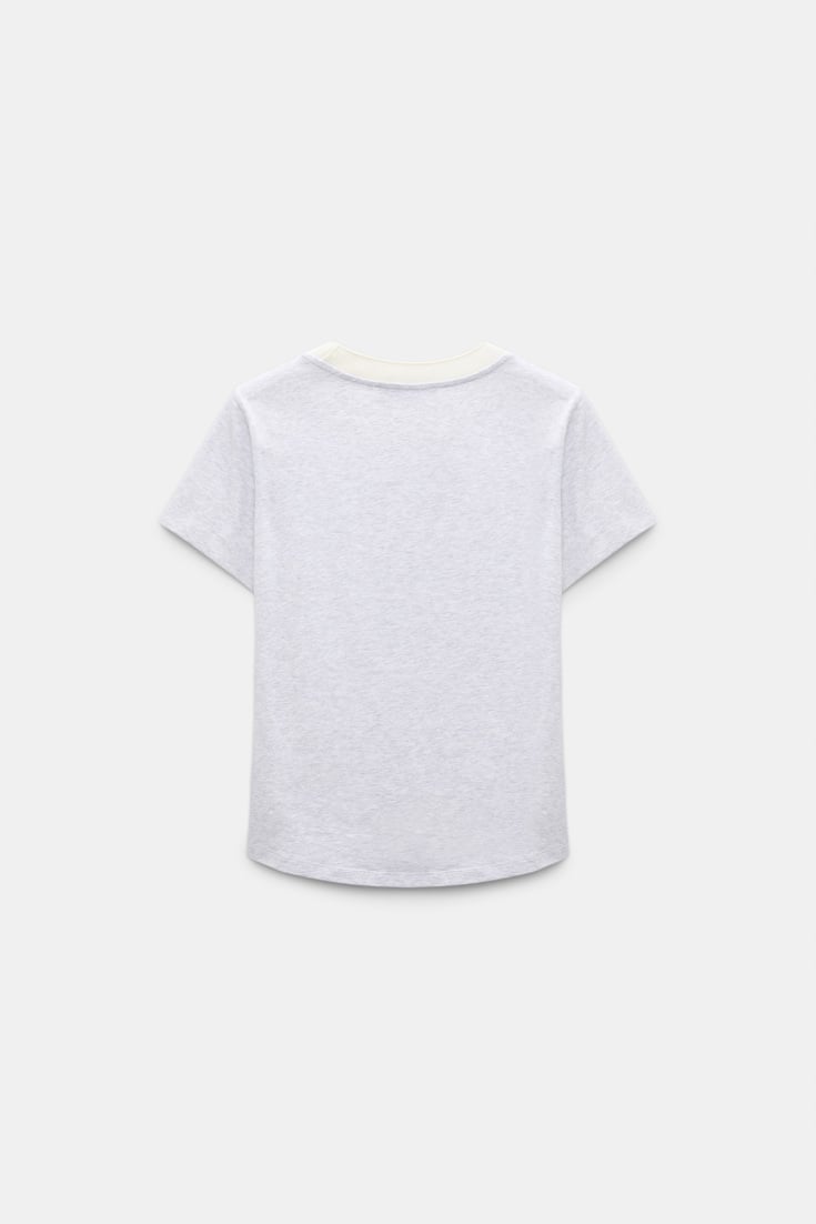 Dorothee Schumacher HI LOVE print shrunken T-shirt grey/green
