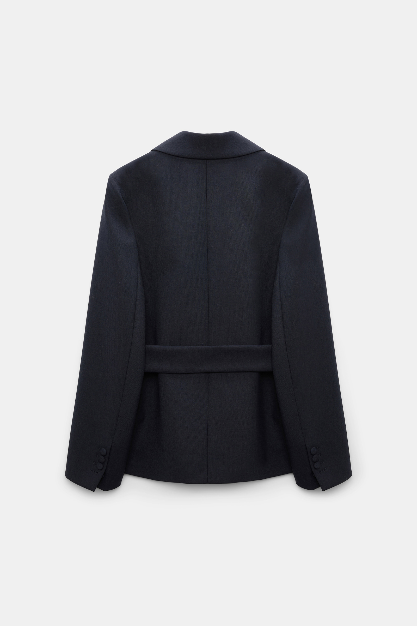 Dorothee Schumacher Belted blazer in virgin wool blend midnight navy