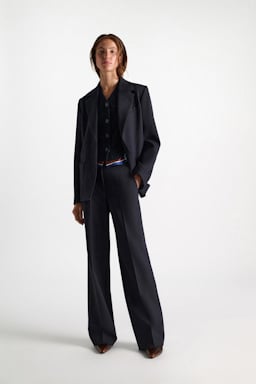 Dorothee Schumacher Wide leg pants in virgin wool blend midnight navy