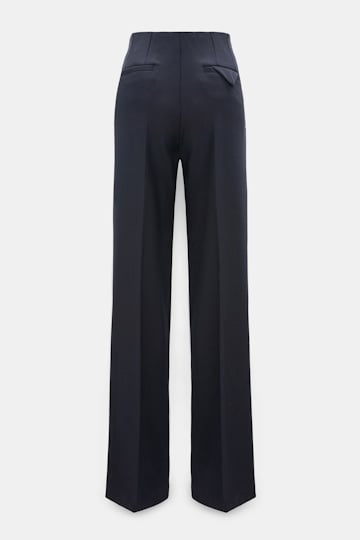 Dorothee Schumacher Wide leg pants in virgin wool blend midnight navy