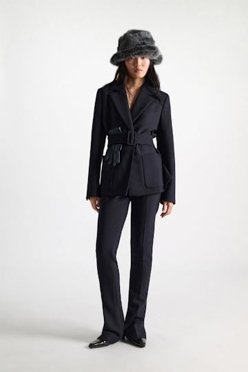 Dorothee Schumacher Flares in virgin wool blend midnight navy