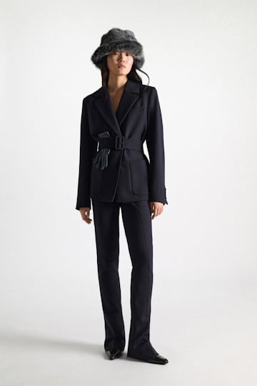 Dorothee Schumacher Flares in virgin wool blend midnight navy