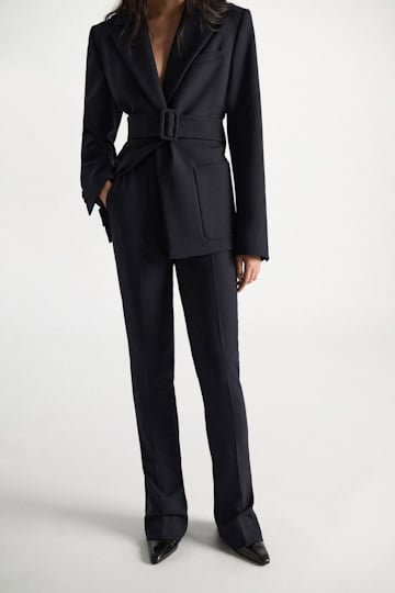 Dorothee Schumacher Flares in virgin wool blend midnight navy