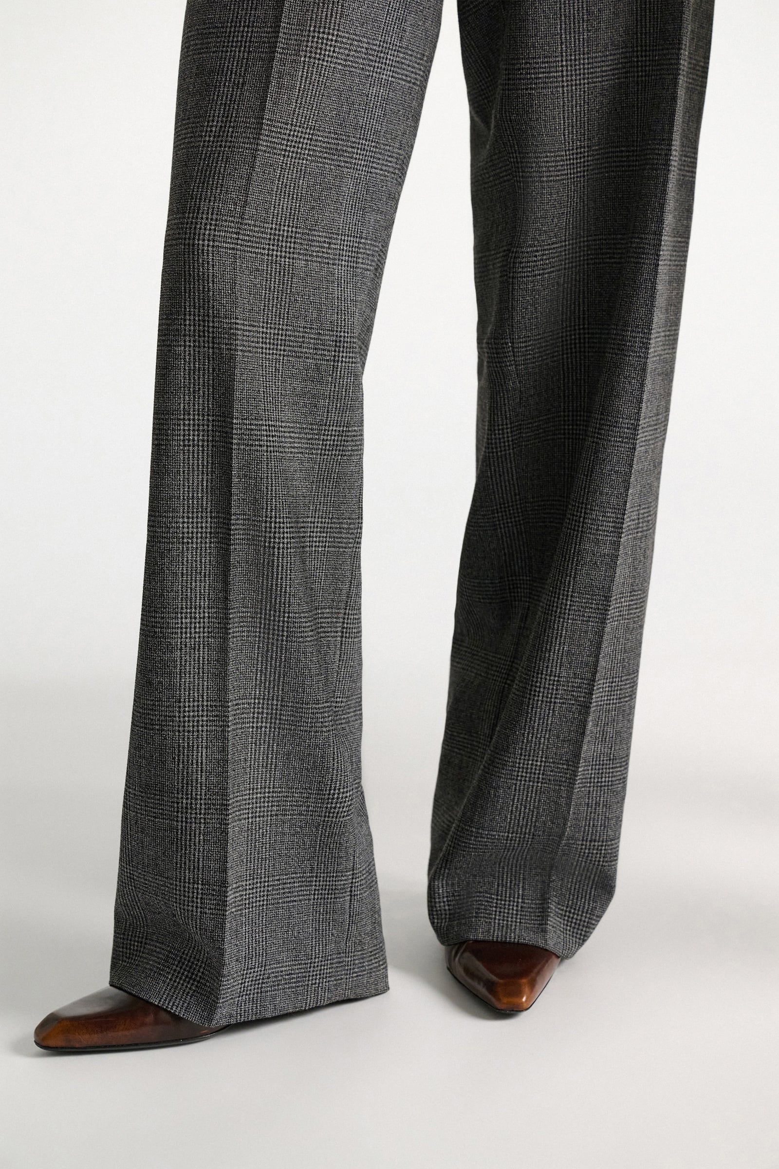 Dorothee Schumacher Barrel leg glen plaid pants mouliné glencheck