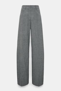 Dorothee Schumacher Barrel leg glen plaid pants mouliné glencheck