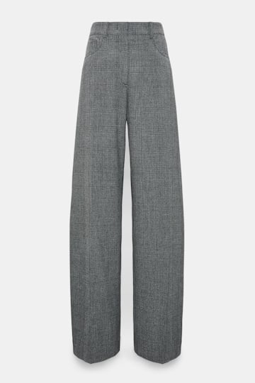 Dorothee Schumacher Barrel leg glen plaid pants mouliné glencheck