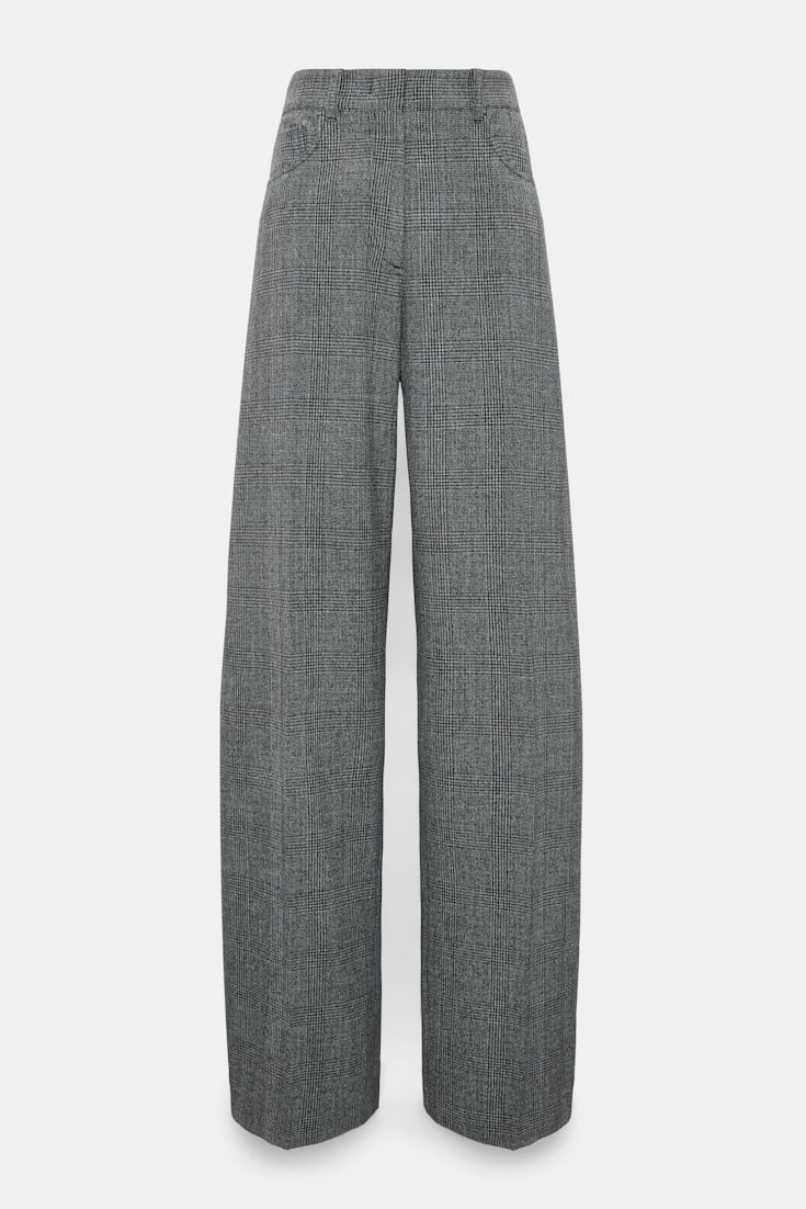 Dorothee Schumacher Barrel leg glen plaid pants mouliné glencheck