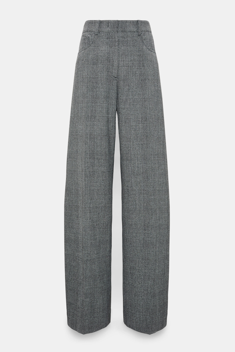 Barrel leg glen plaid pants