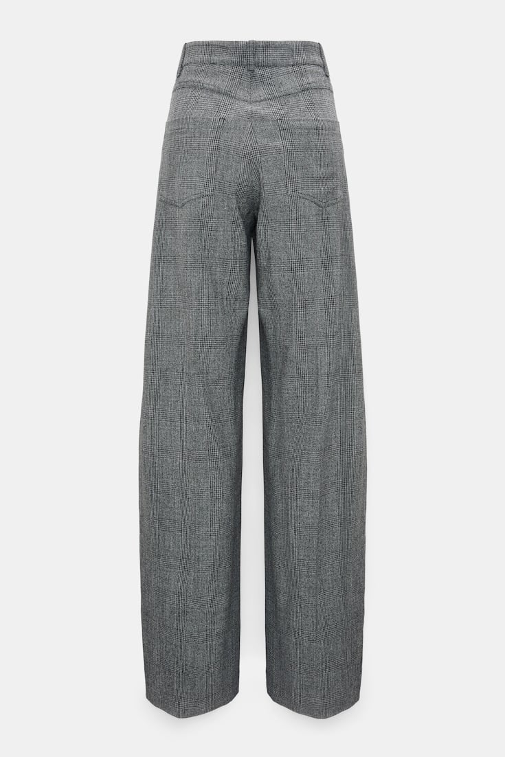 Dorothee Schumacher Barrel leg glen plaid pants mouliné glencheck